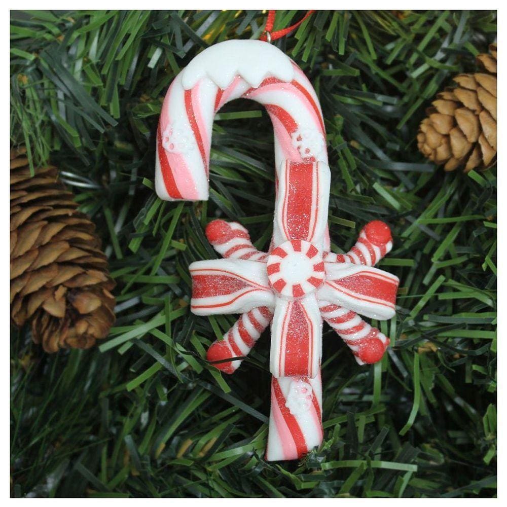 Kit 10 Enfeite Pendente Para árvore De Natal Doce Bengala 12cm