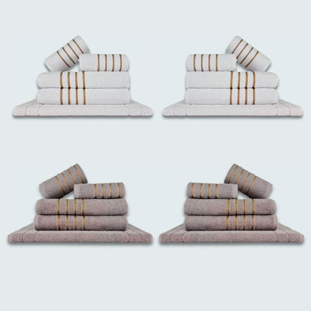 Jogo De Toalhas 20 Pçs Coleção Dubai 100% Algodão Br+cz