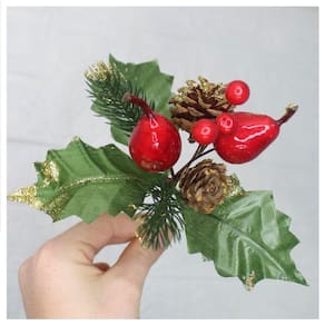 12 Ramos Pera Decoração De Natal Artificial 17cm