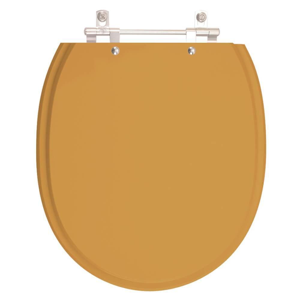 Assento Sanitario Poliester Village Bege Castor para vaso Deca