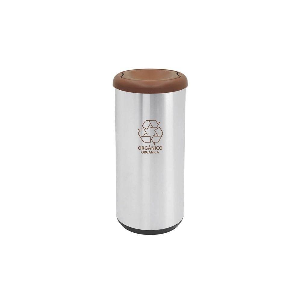 Lixeira Inox Tramontina Piemonte Cápsula Selecta Plus Basculante Scotch Brite Marrom 40 L Tramontina