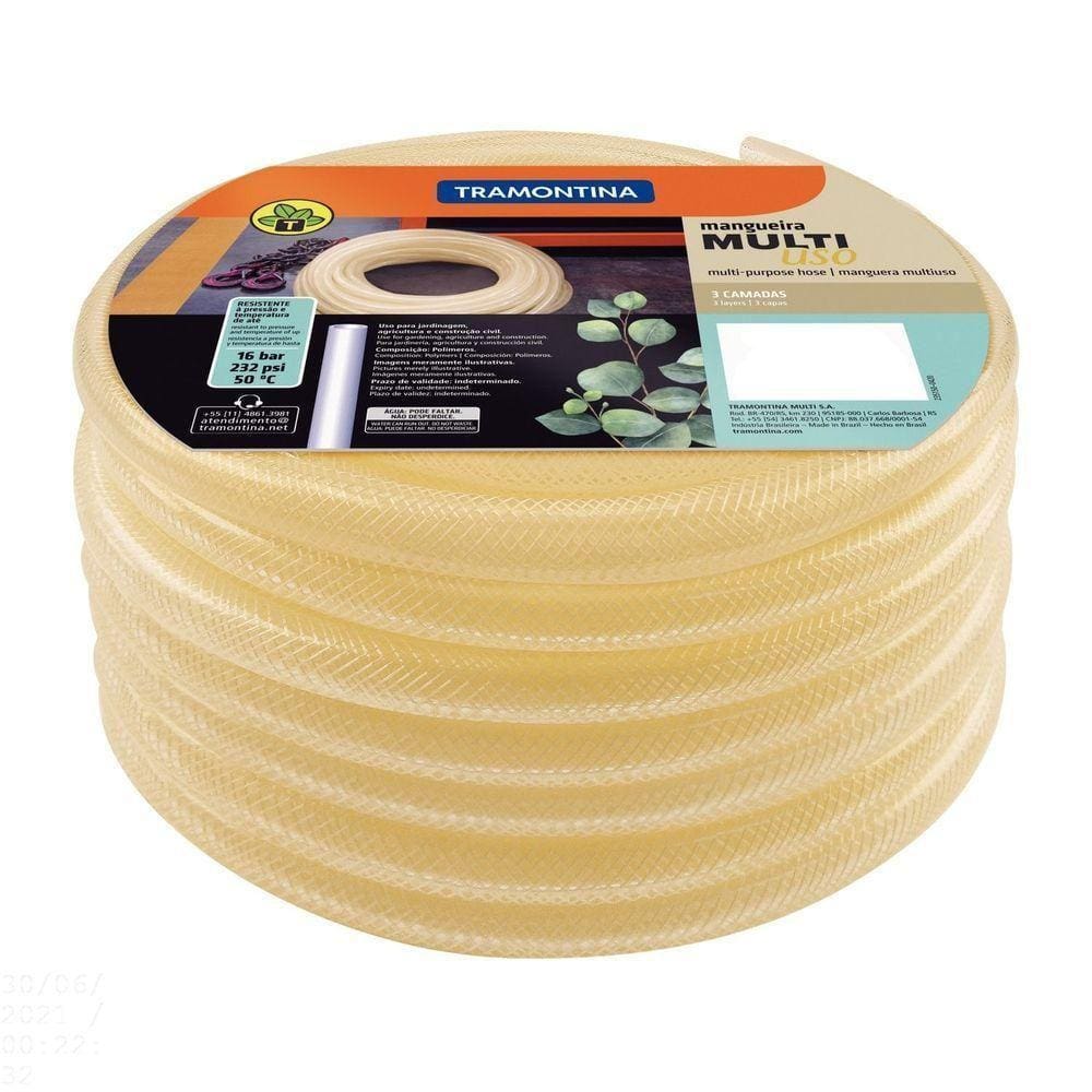 Mangueira Multiuso 3/8" Em Pvc 3 Camadas 50 M - 3,0 Mm Tramontina