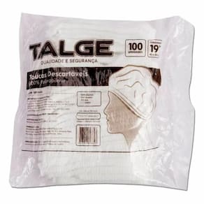 Touca Talge Descartável Tnt Elástico 100 Unid.