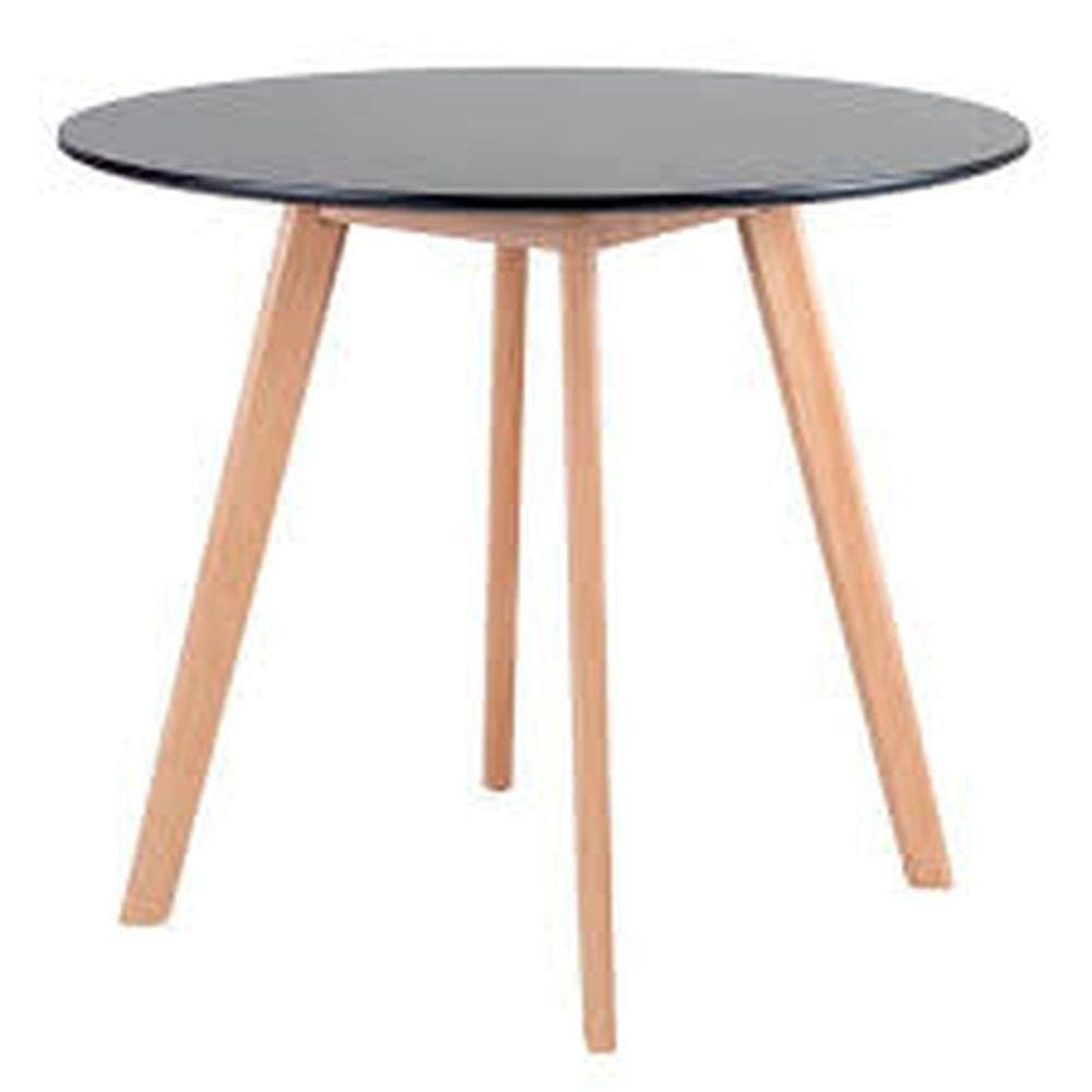Mesa De Jantar Redonda Leda 90cm Preta