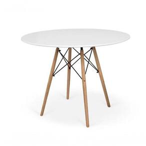 Mesa Redonda De Jantar 90cm Branca Cor: Branco