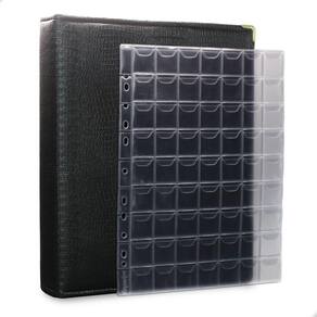 Álbum Fichário 20 Folhas para 1260 Moedas 32x24 Ziper Cobra Fosco GG