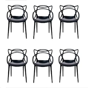 Kit C| 6 Cadeiras Umix-400 Preta