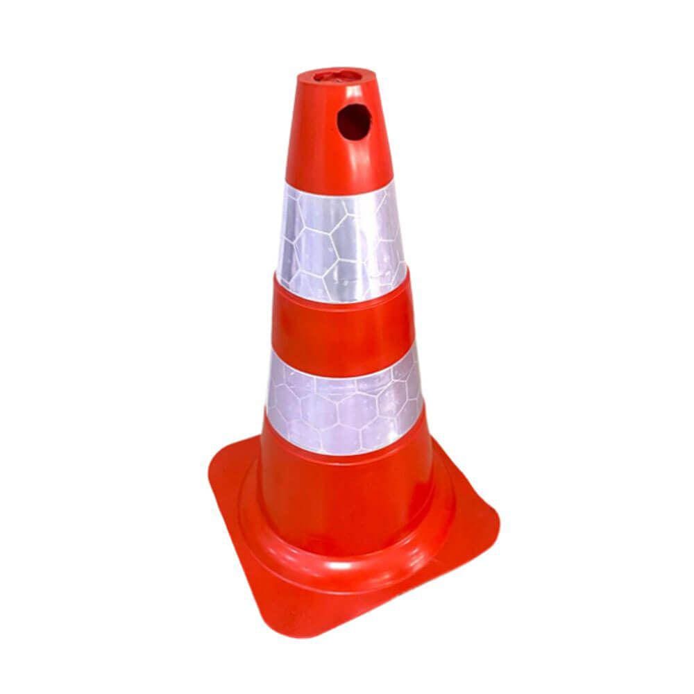 Cone Sinalização Laranja/Branco 50cm Refletivo - Plastcor