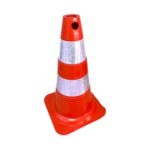 Cone Sinalização Laranja/Branco 50cm Refletivo - Plastcor