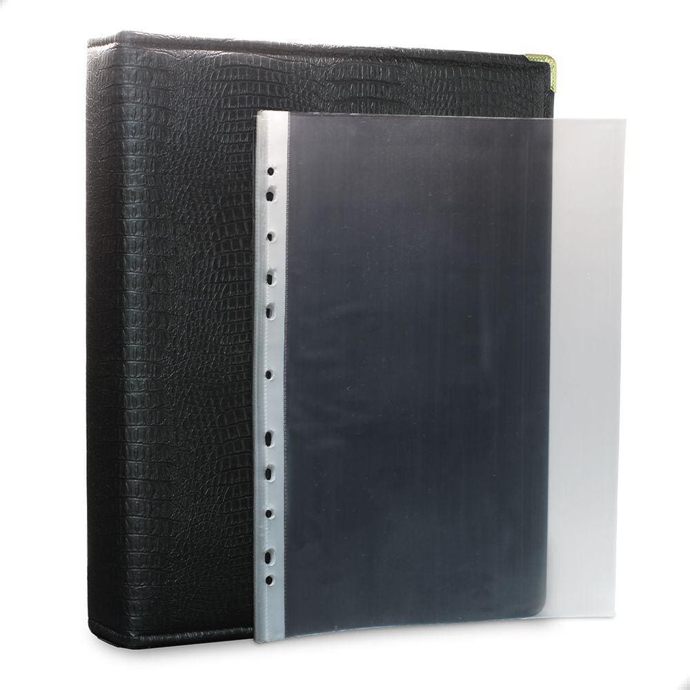 Álbum Fichário 30 Folhas PP para Cédulas 1 Espaço 32x24 Ziper Cobra Fosco GG