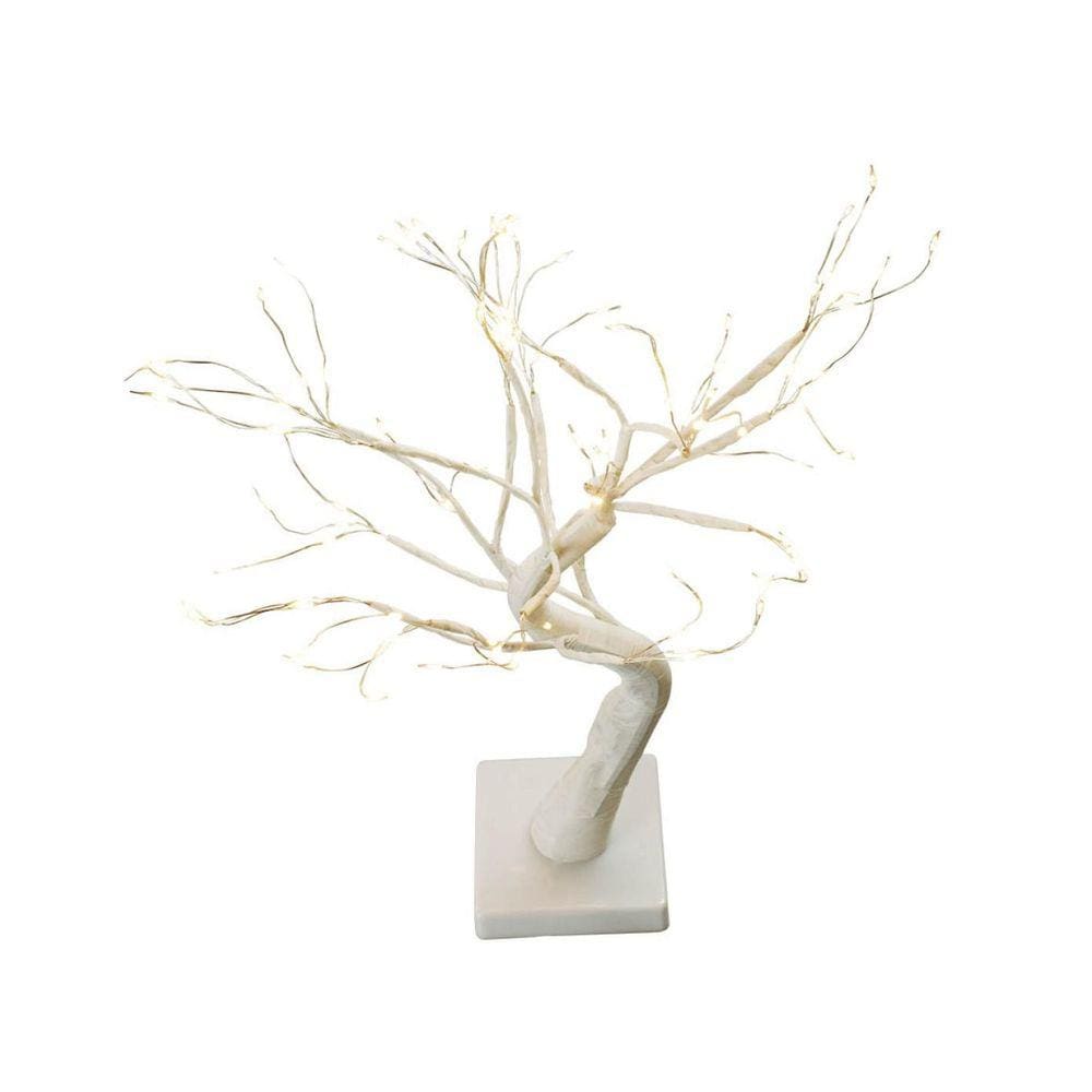 Luminária Árvore Galhos Luzes Amarelas 37cm - Plástico