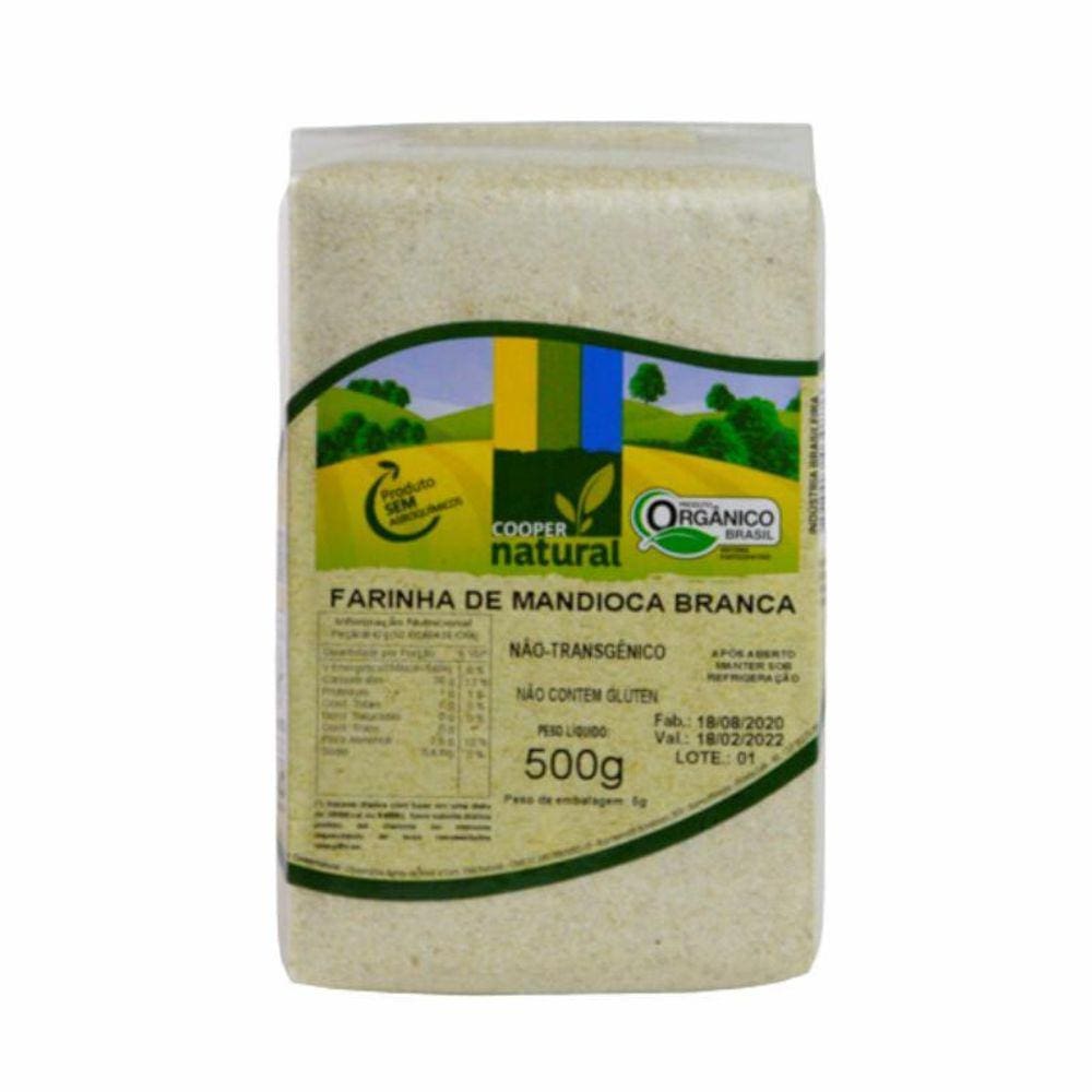 Kit 6X: Farinha Mandioca Branca Orgânica Coopernatural 500G