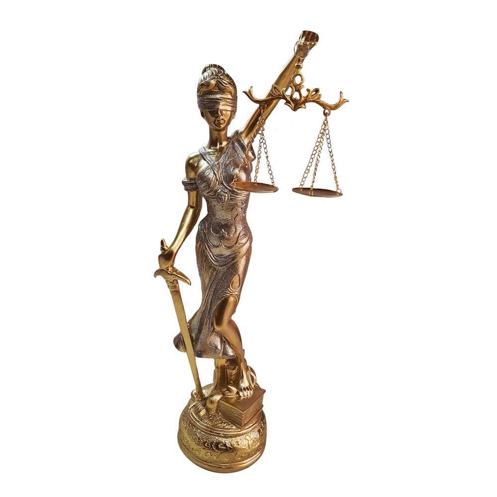 Estátua Dama Da Justiça Têmis Deusa 55 cm Símbolo Do Direito
