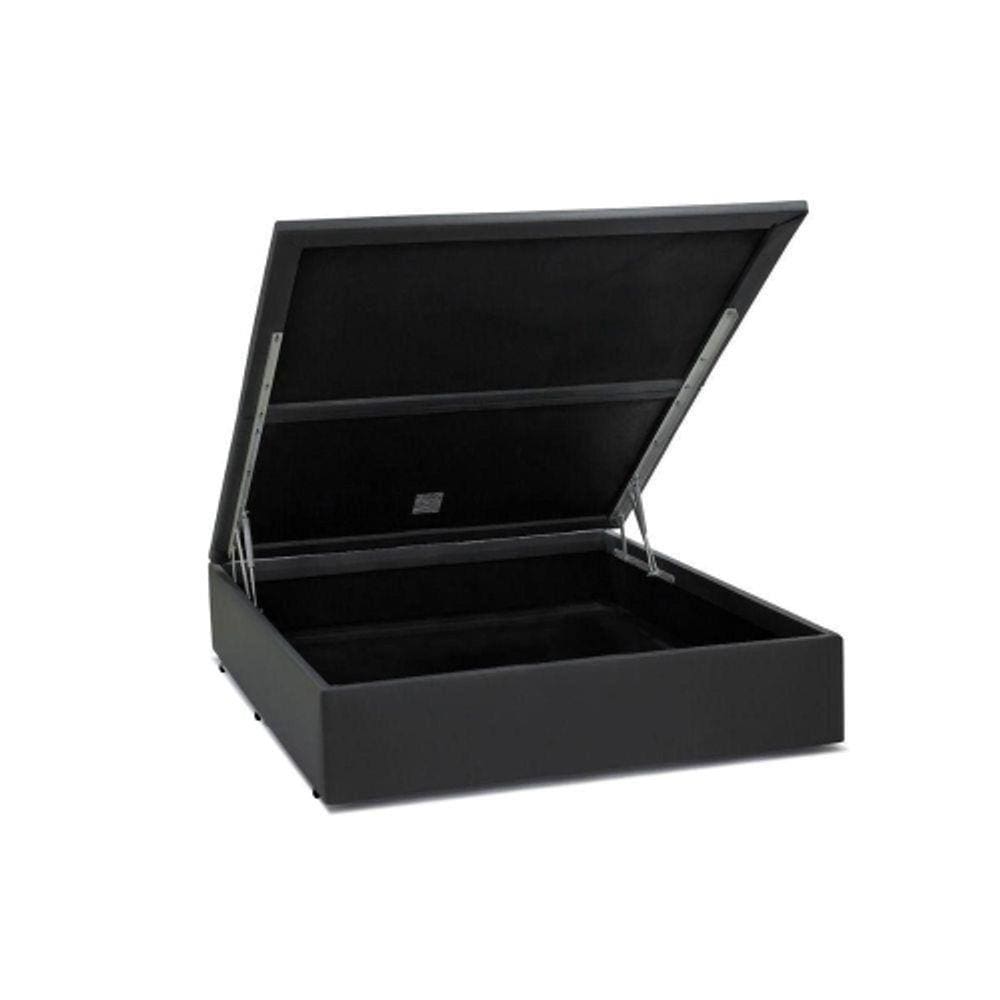 Cama Box Baú Casal Sintético Cinza - 39x138x188