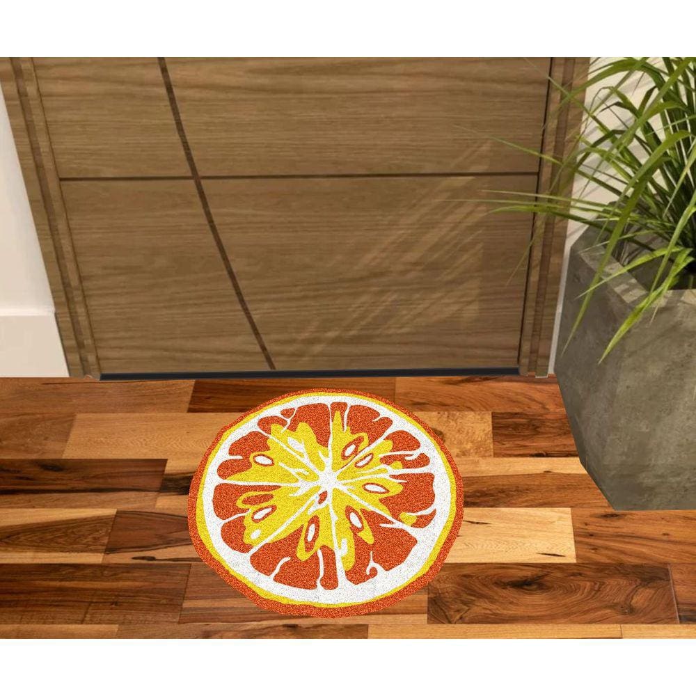 Tapete Capacho Fruta Laranja Grande Medida 0,60X0,60Cm.