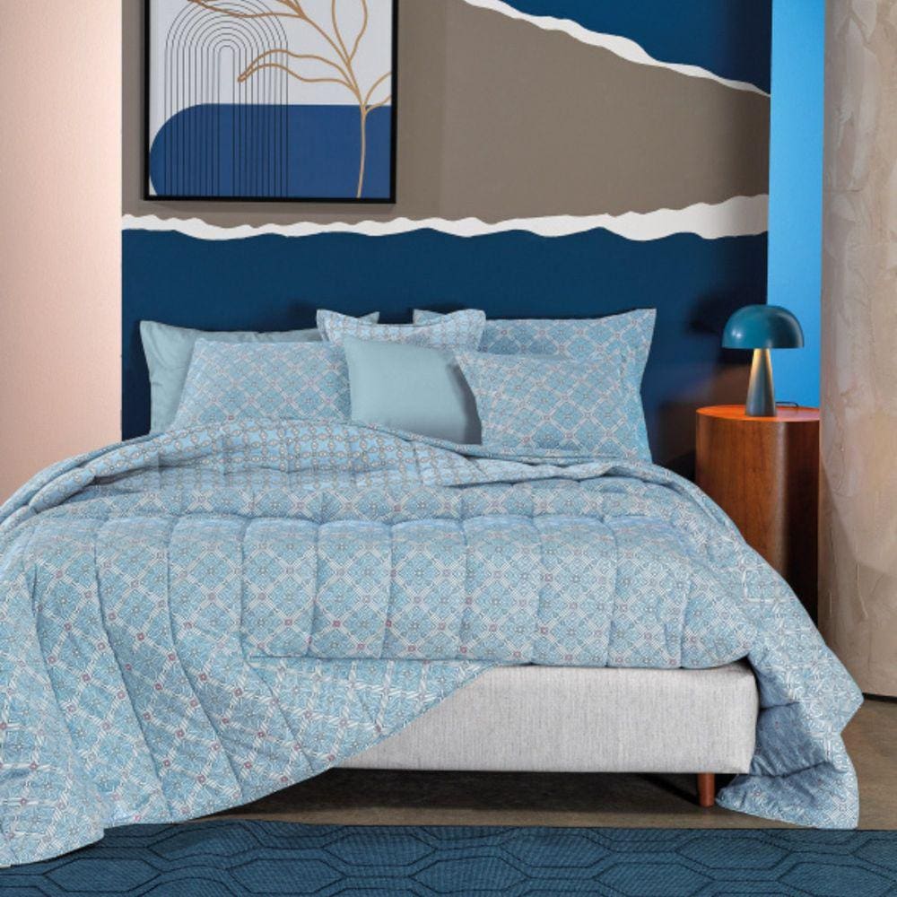 Jogo de Cama Solteiro Teka Linha Crystal – Retro Blu