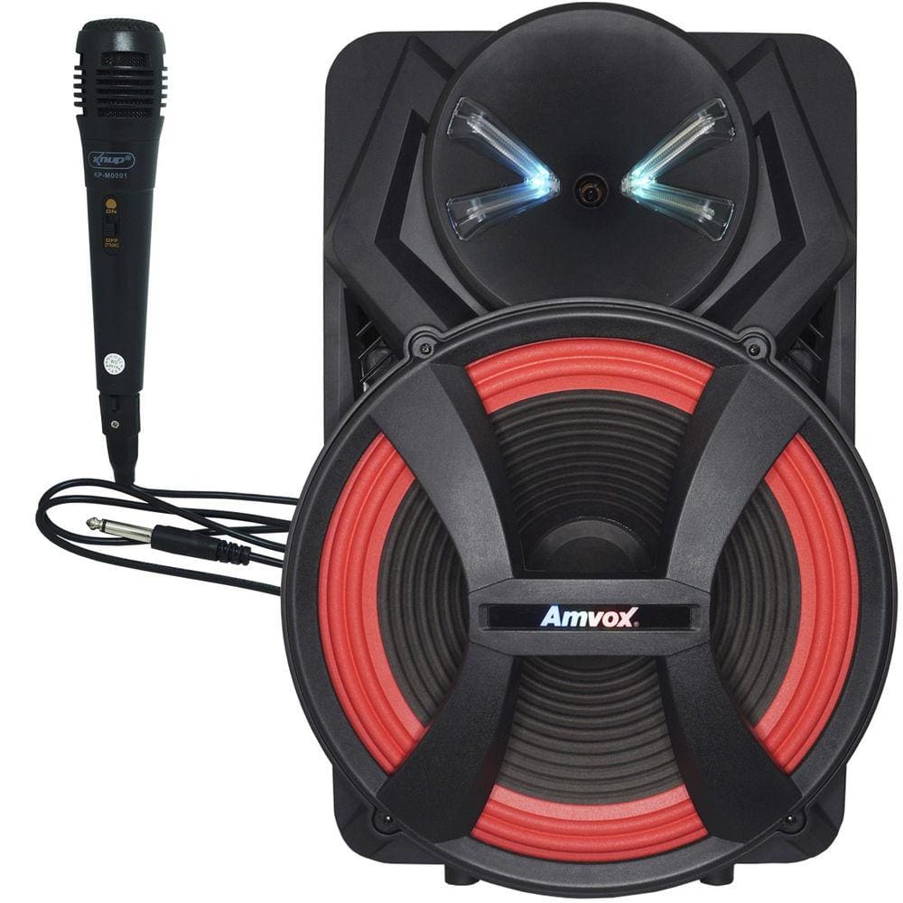 Caixa Som Amplificada Portátil Bluetooth 1100W Rms Usb Bateria Led Tws ACA 1100 Dezoitão Microfone