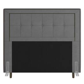 Cabeceira Casal Luxor 140Cm Com Tachas E Frame Cinza