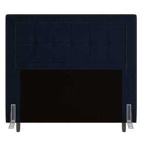 Cabeceira Casal Luxor 140Cm Com Tachas E Frame Azul Marinho