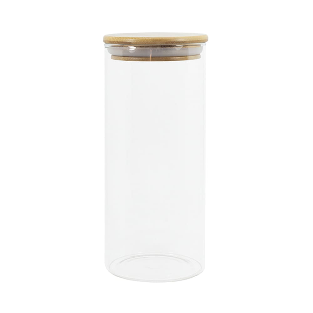 Pote de Vidro com Tampa de Bambu Oikos 800ML Hermético Redondo