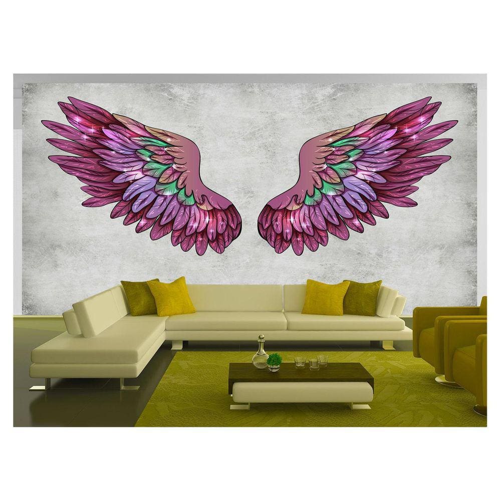 Papel De Parede 3D Arte Asas Selfie Insta Cores 3,5M Tra377