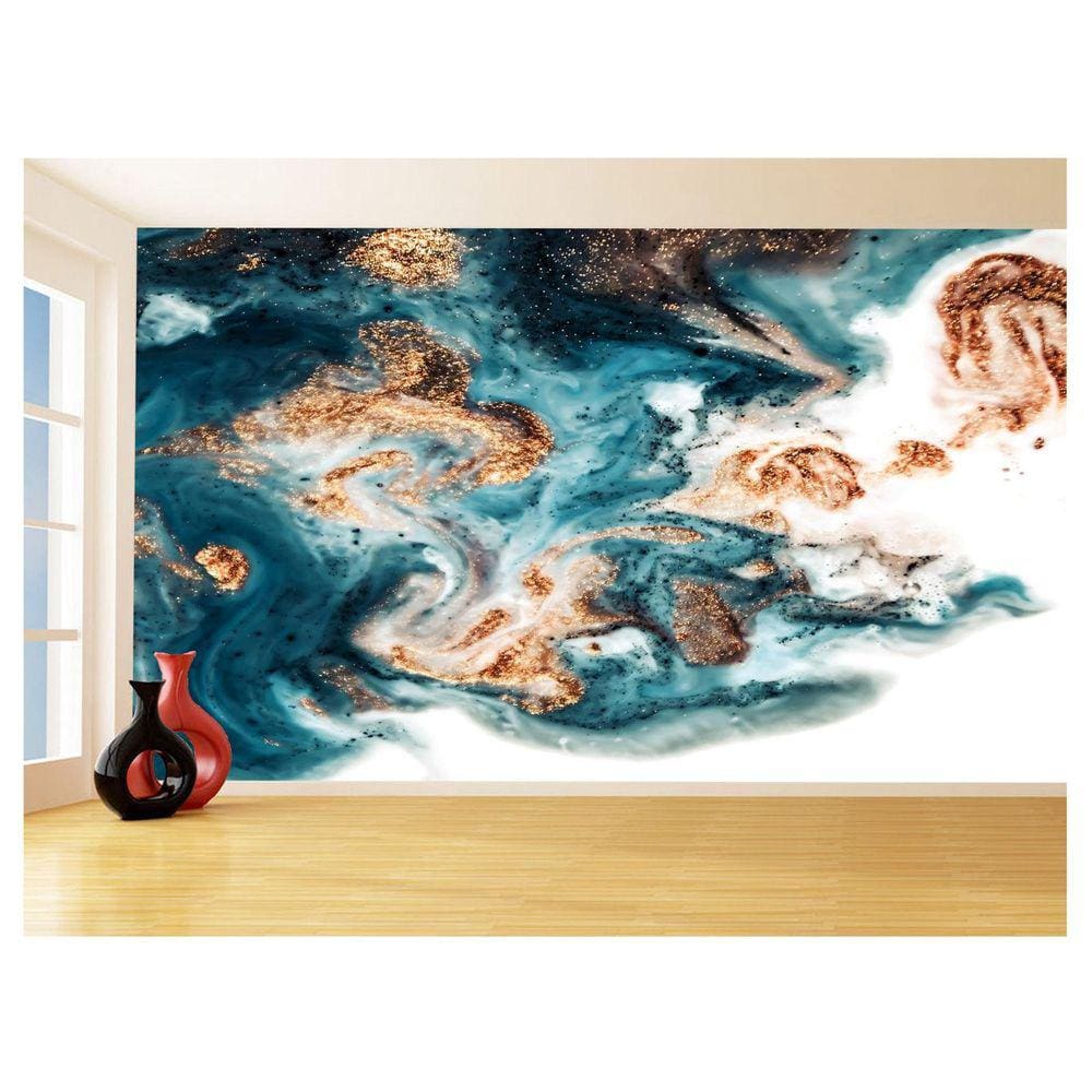 Papel De Parede 3D Estilo Marmore Tintas Cores 3,5M Mbr87
