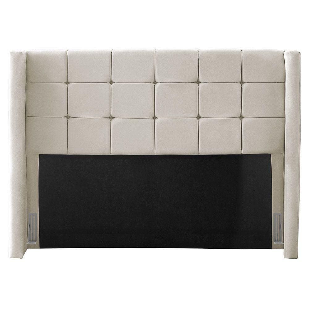 Cabeceira Cama Box Casal King Size Gioconda 195cm Com Frame Suede Bege - Desk Design