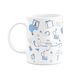 Caneca Hobbies - Viagens - Bg-blue Sky - branca