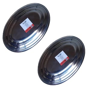Kit 2 Bandejas Restaurante Oval Inox 26 cm - Porções