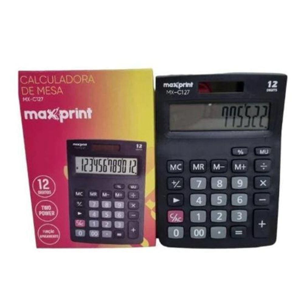 Calculadora De Mesa 12 Dígitos Mx-C127 - Maxprint