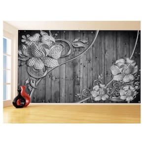 Papel De Parede 3D Floral Textura Sala Flores 3,5M Xfl272