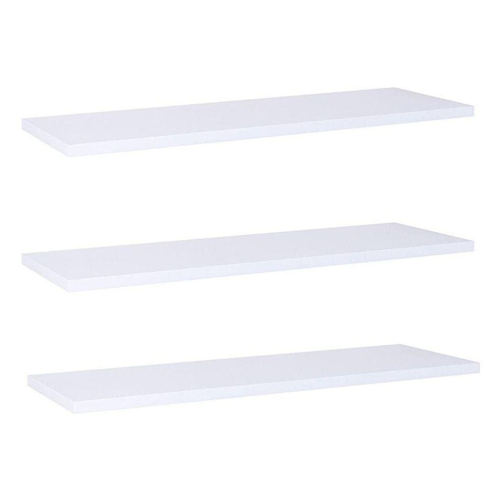 Kit Com 3 Prateleiras 60 X 15cm Suporte Invisivel Cor Branco