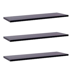 Kit Com 3 Prateleiras 80 X 10cm Suporte Invisivel Cor Preto