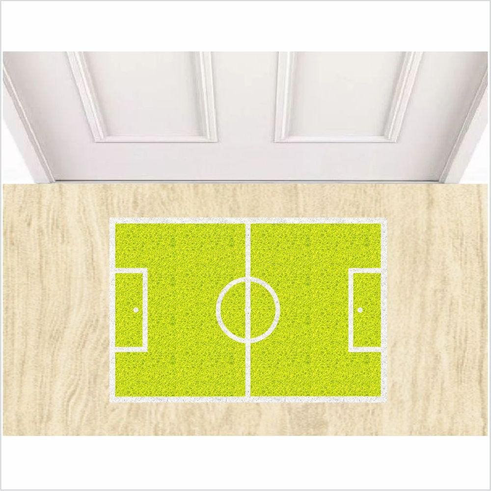 Tapete Capacho Campo De Futebol - Verde Limão