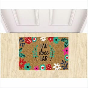 Tapete Lar Doce Lar, Com Flores, Para Quarto Sala, Varanda.