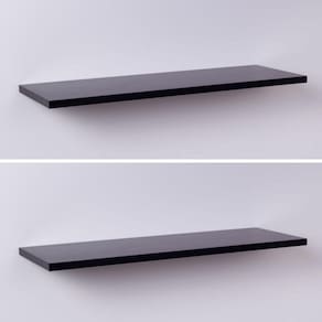 Kit Com 2 Prateleiras 60 X 20cm Suporte Invisivel - Cor Preto