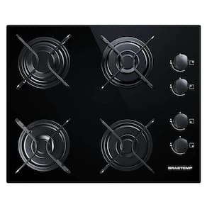Cooktop Brastemp Ative Chama Rápida 4Q Vidro Preto Bivolt