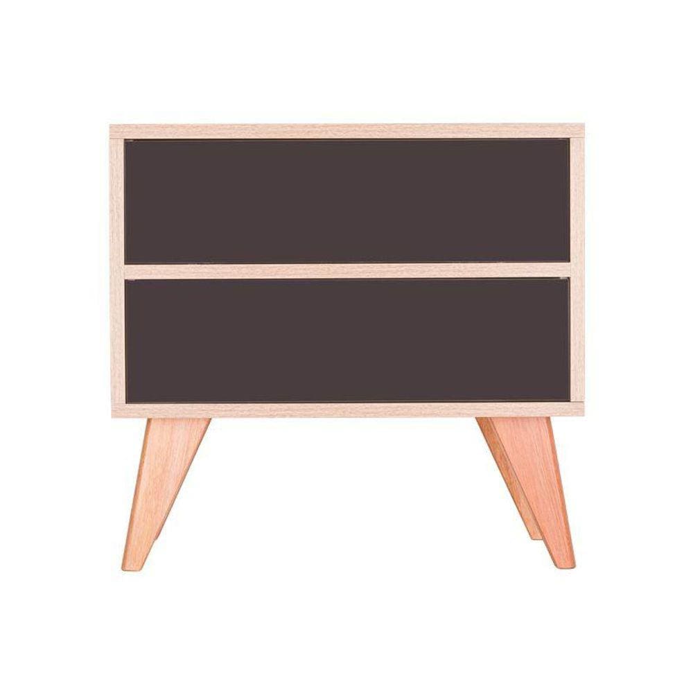 Mesa de Cabeceira com Portas Bréscia Carvalho e Grafite