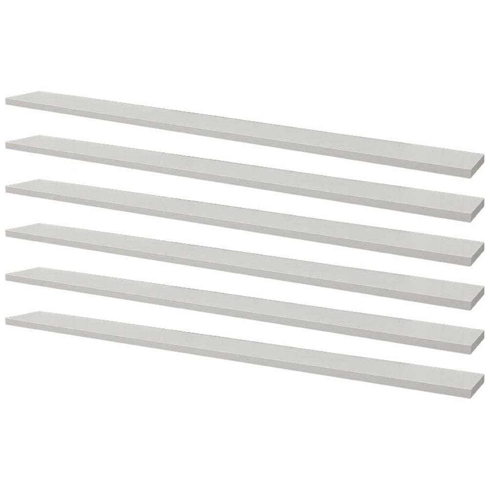 Kit 6 Prateleiras 90 x 10cm Branca Suporte Invisível