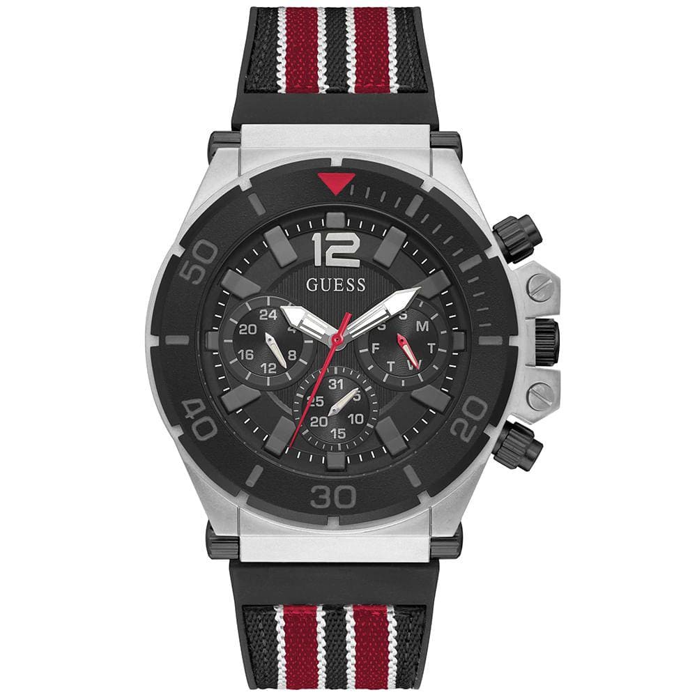 Relógio GUESS masculino preto vermelho borracha GW0415G1