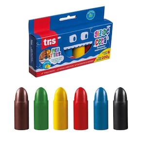 Giz de Cera Infantil Super Jumbo Gizão Meu 1º Giz 6 Cores Tris