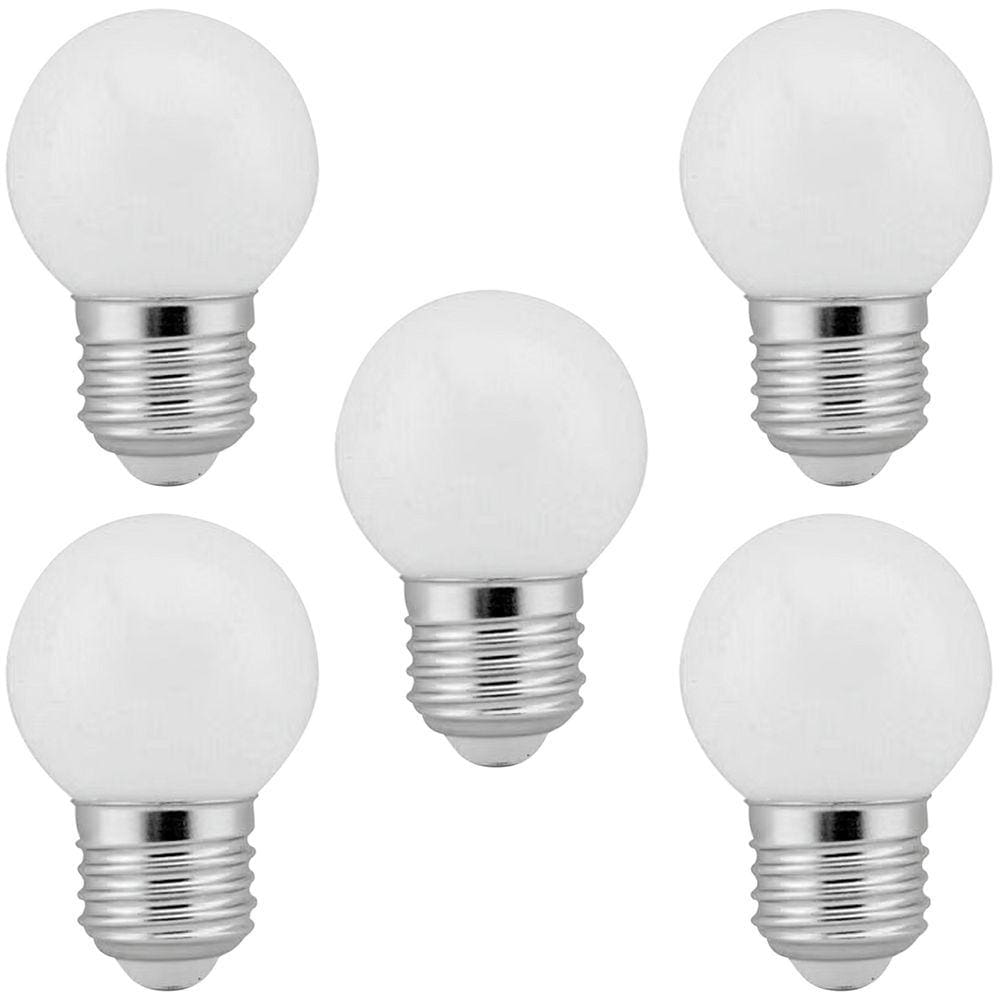 5 Lâmpadas Led Bolinha Decorativa Orby 3W 110V (Branco Frio)