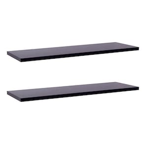 Kit Com 2 Prateleiras 80 X 10cm Suporte Invisivel Cor Preto