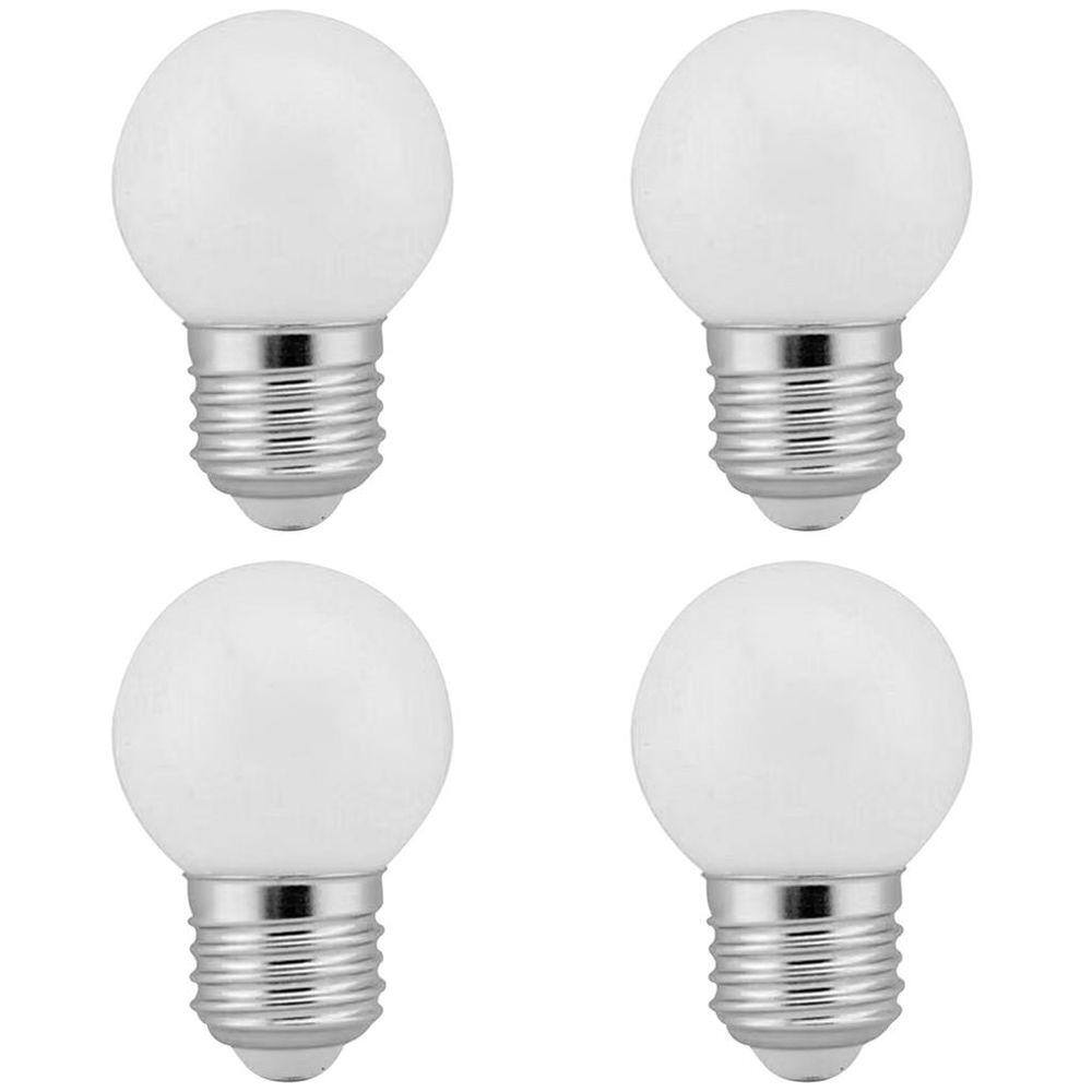 4 Lâmpadas Led Bolinha Decorativa Orby 3W 110V (Branco Frio)
