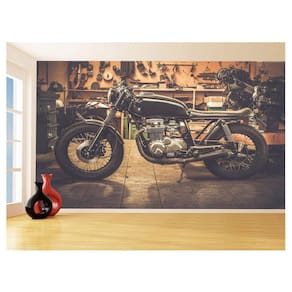 Papel De Parede 3D Moto Custom Chopper Viagem 3,5M Bkm118
