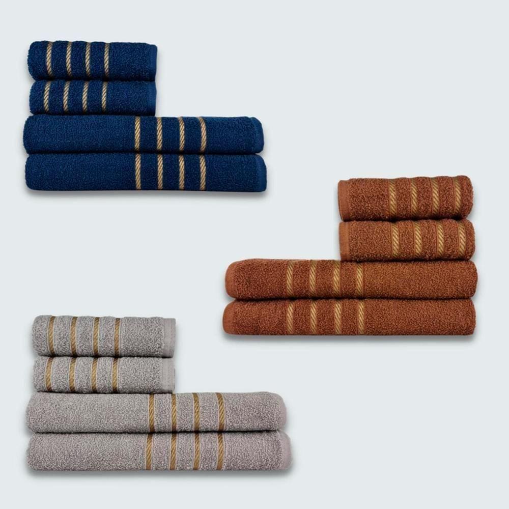 Jogo De Toalhas 12 Peças Coleção Dubai 100% Algodão Br+mr+cz