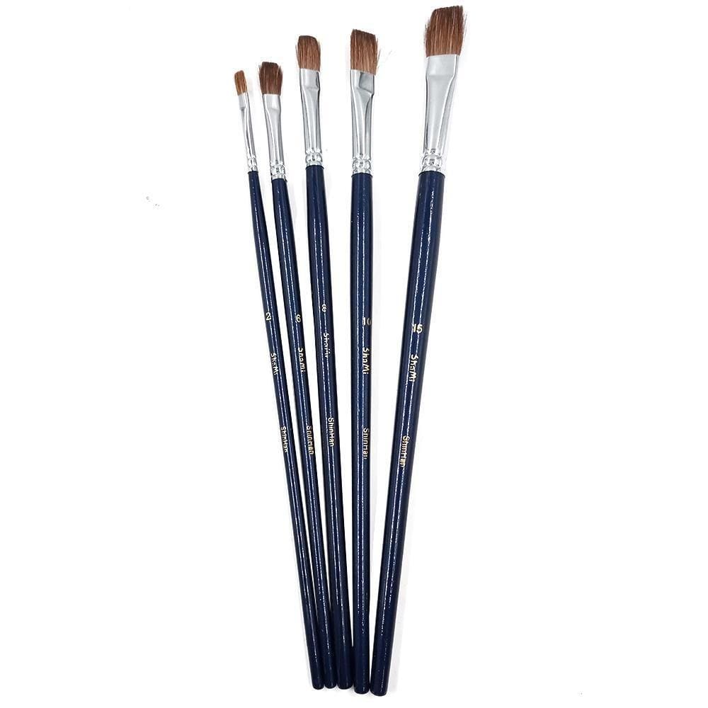 Kit de Pincéis Reto Shinhan ShaMi 05 Peças - Ideal para Arte