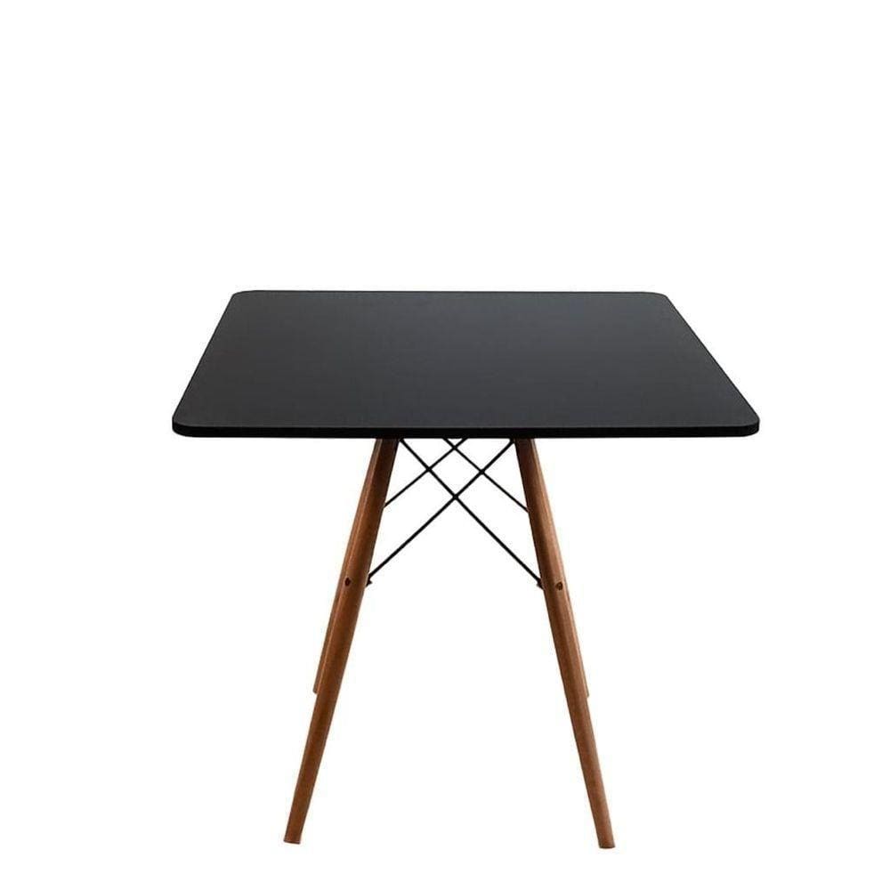 Mesa De Jantar 80x80Cm Pés Palito Maravilha Móveis Preta