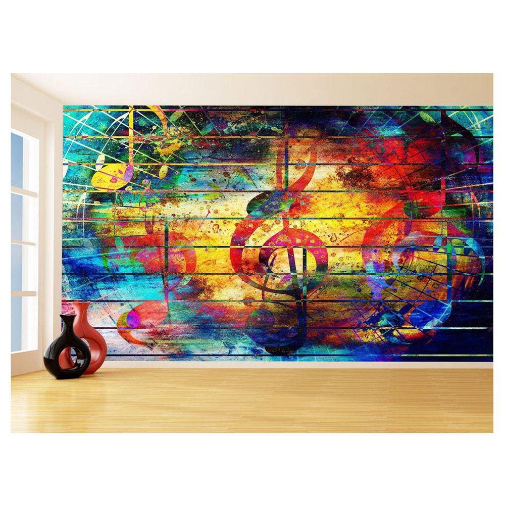 Papel De Parede Musica Notas Musicais Cor Arte 3,5M Mus91