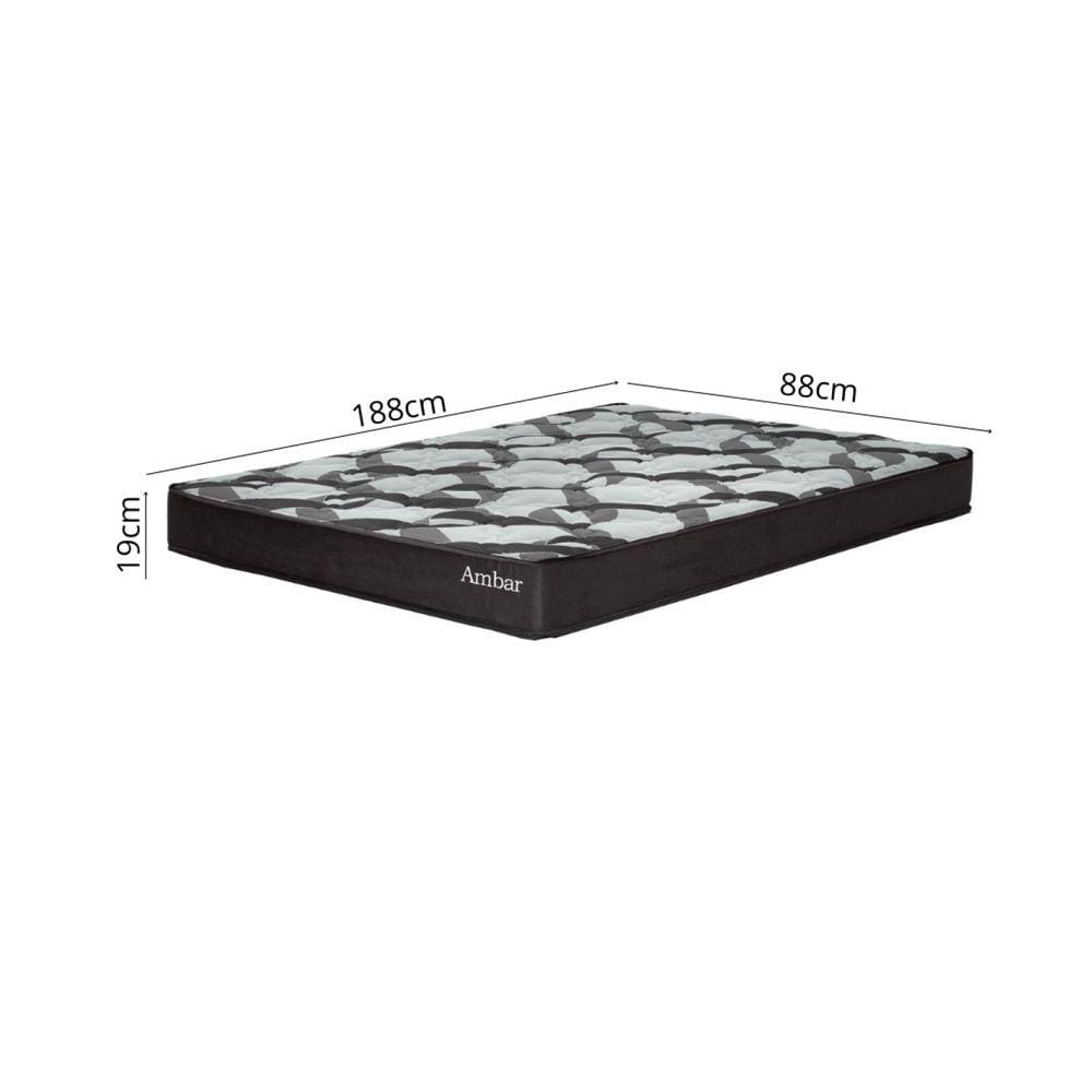 Colchão Misto Ortopédico 19cm 188cmx88cm Ambar Yescasa Preto